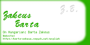 zakeus barta business card